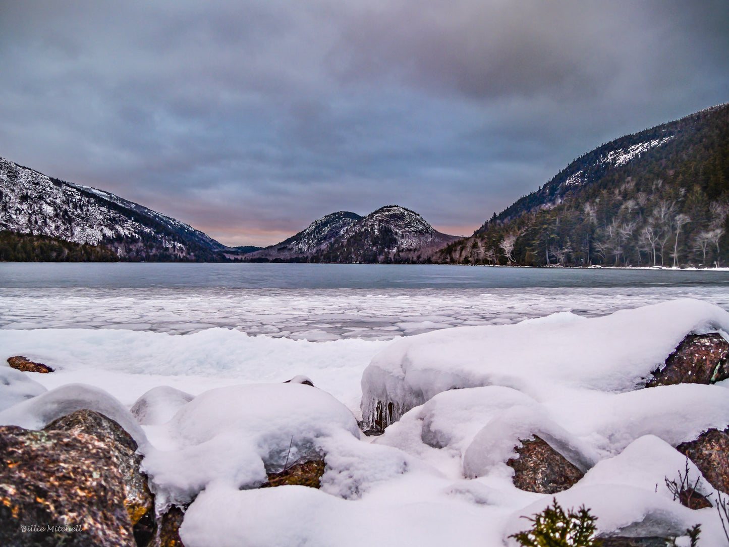 February calendar photo of Jordan Pond