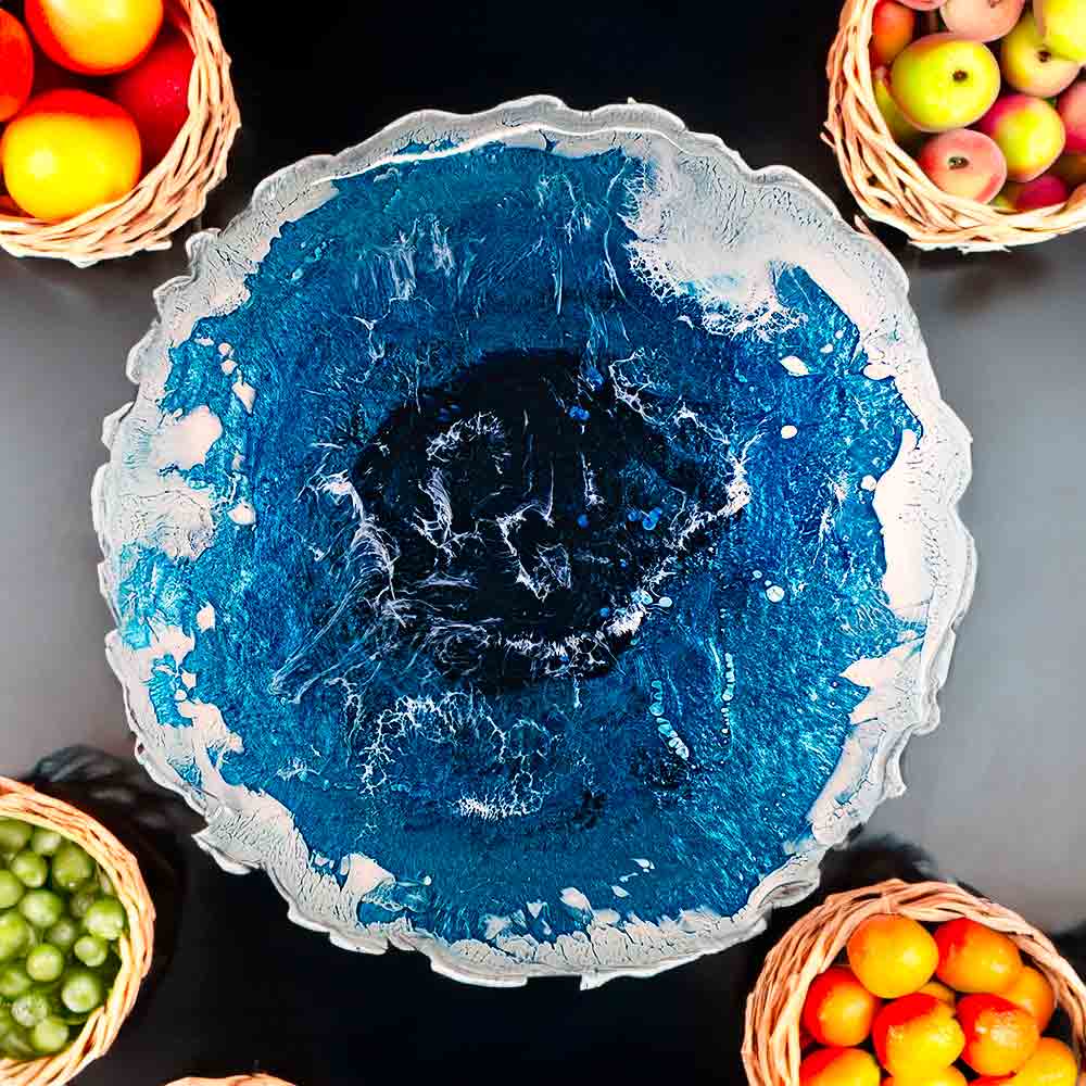 Centerpiece and Trivet - Geode shaped, Ocean Inspired