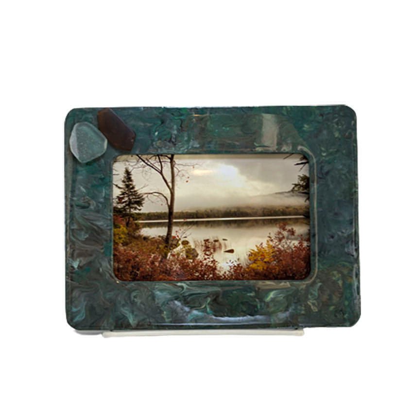 Frame - Hand Painted with Photo and Sea GlassFrame - Hand Painted with Photo and Sea GlassPicture Frame
