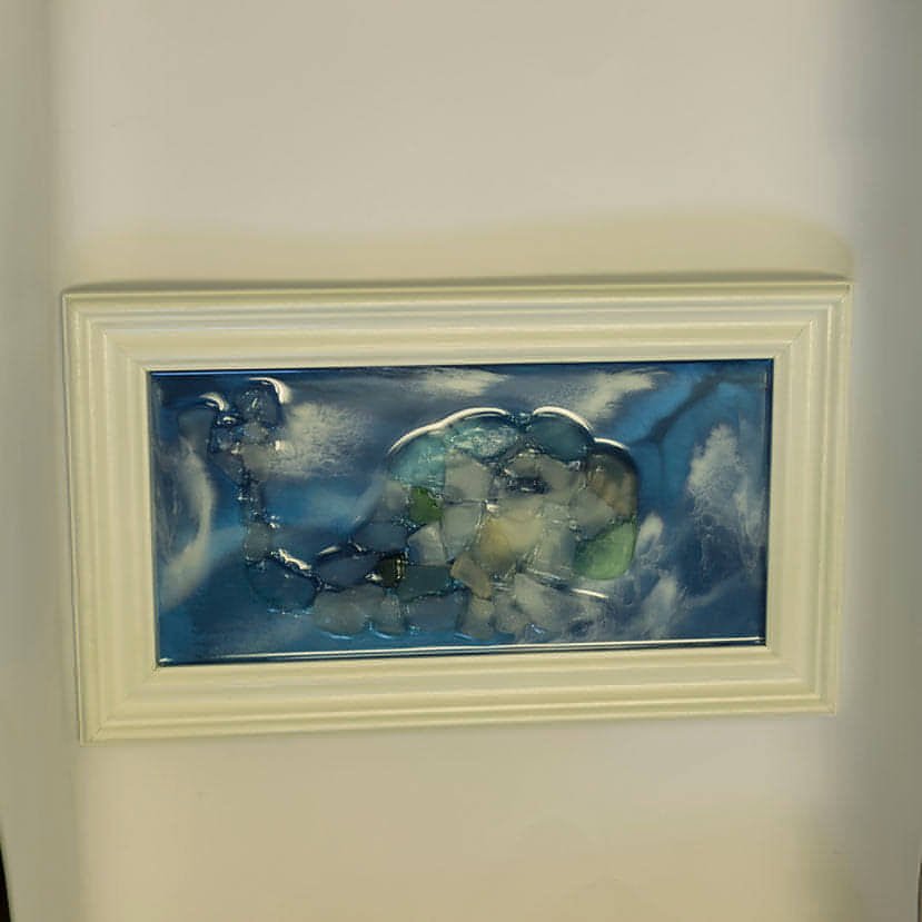 Sea Glass Art - Whale In OceanSea Glass Art - Whale In OceanFramed Art