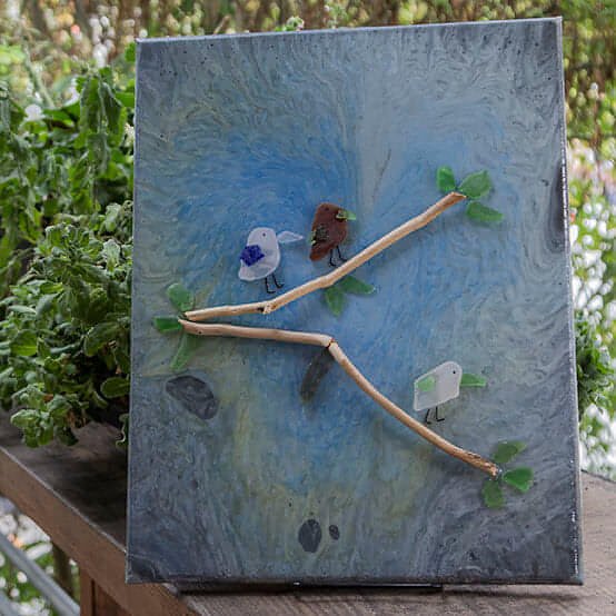 Sea Glass Birds-Drift WoodSea Glass Birds-Drift WoodSea Glass Wall Art