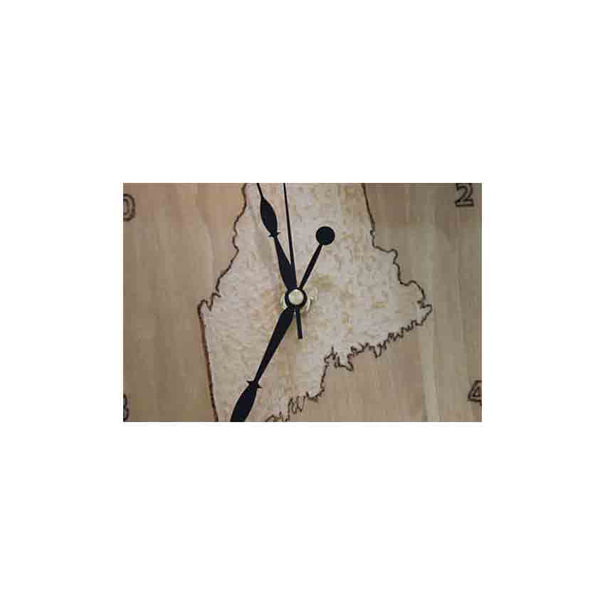 State of Maine Clock, 6 .75"- wood, handcraftedState of Maine Clock, 6 .75"- wood, handcraftedDesk & Shelf Clocks