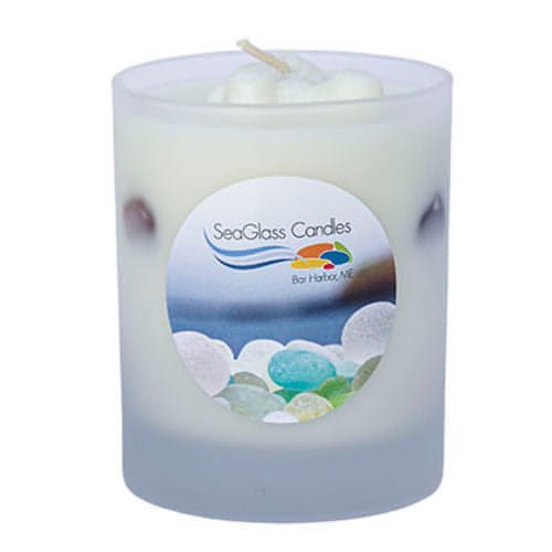 The original Sea Glass Candle. Custom, hand poured soy wax candle with or without sea glass displayed in the wax.The Original Sea Glass Candle - Frosted Tumbler 7.75 ozCandle