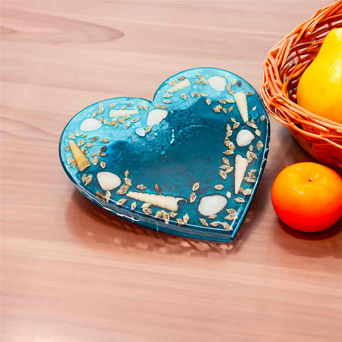 Heart Trivet and Centerpiece - Ocean Themed with Shells