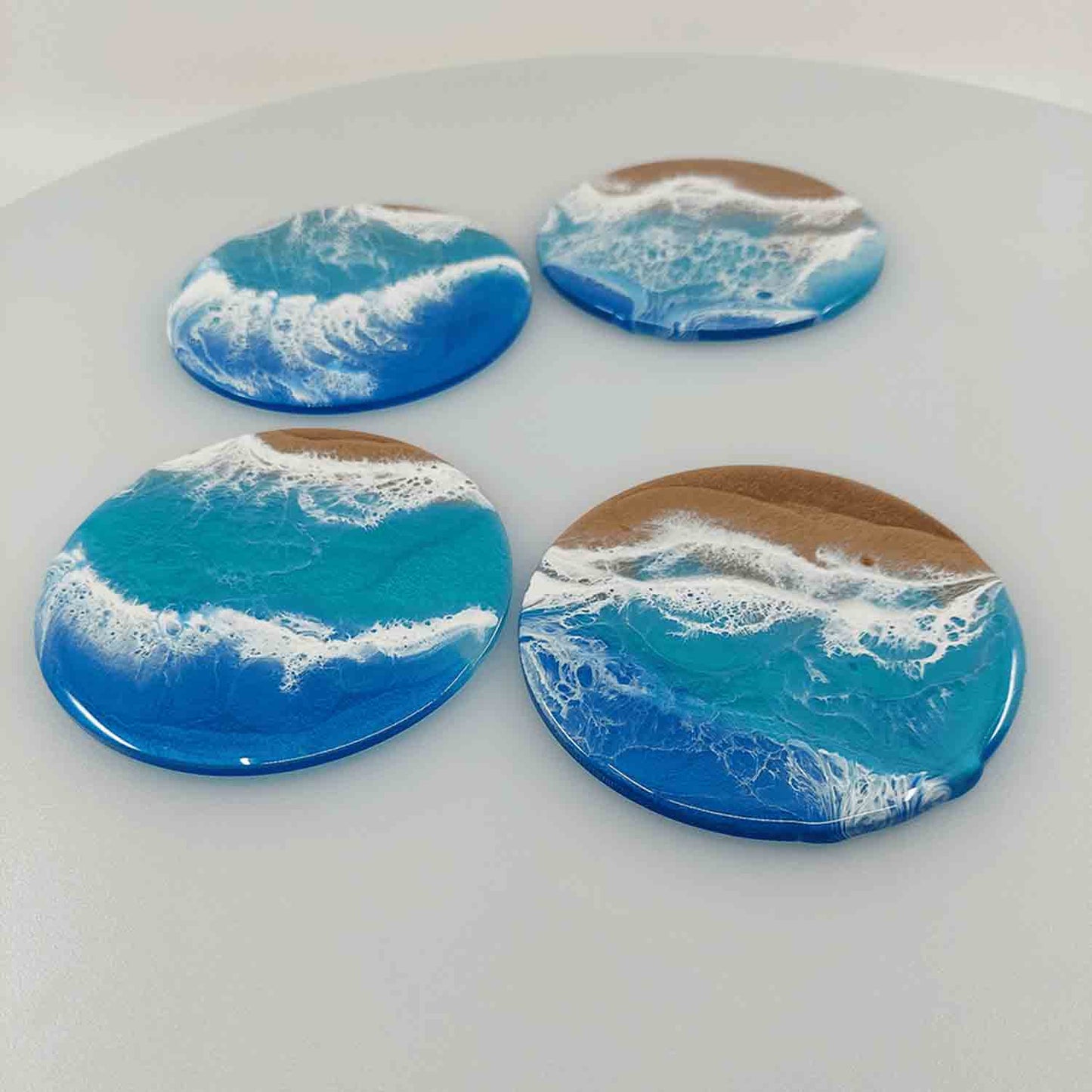 Custom Ocean and Beach Themed Coaster Set