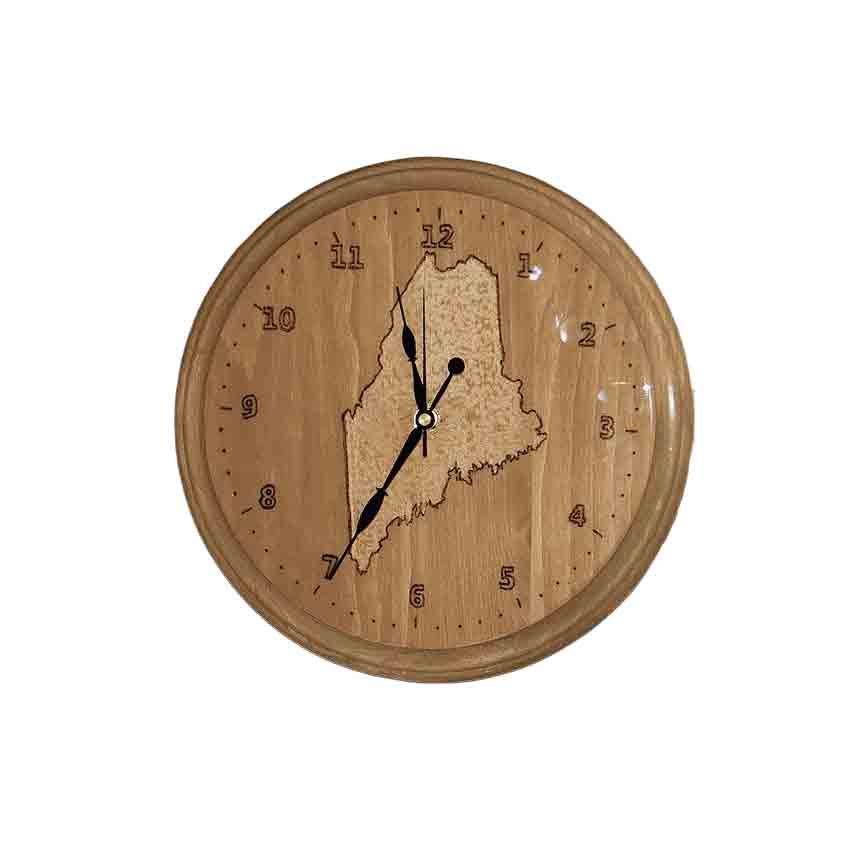 State of Maine Clock, 6 .75"- wood, handcrafted