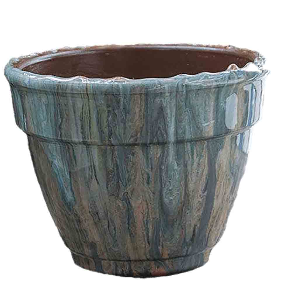 terracotta pot hand painted in multi-color resin.