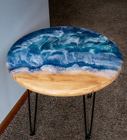 Ocean Themed Resin and Wood Table - 2ft. RoundOcean Themed Resin and Wood Table - 2ft. RoundTable