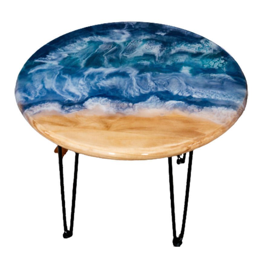 Ocean Themed Resin and Wood Table - 2ft. RoundOcean Themed Resin and Wood Table - 2ft. RoundTable