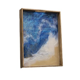 Functional art! This serving tray can serve and fit in with your existing ocean theme. 11 3/4" X 15 3/4"Ocean Themed Serving TrayDecorative Trays