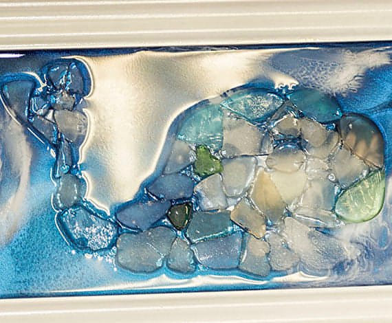 Sea Glass Art - Whale In OceanSea Glass Art - Whale In OceanFramed Art